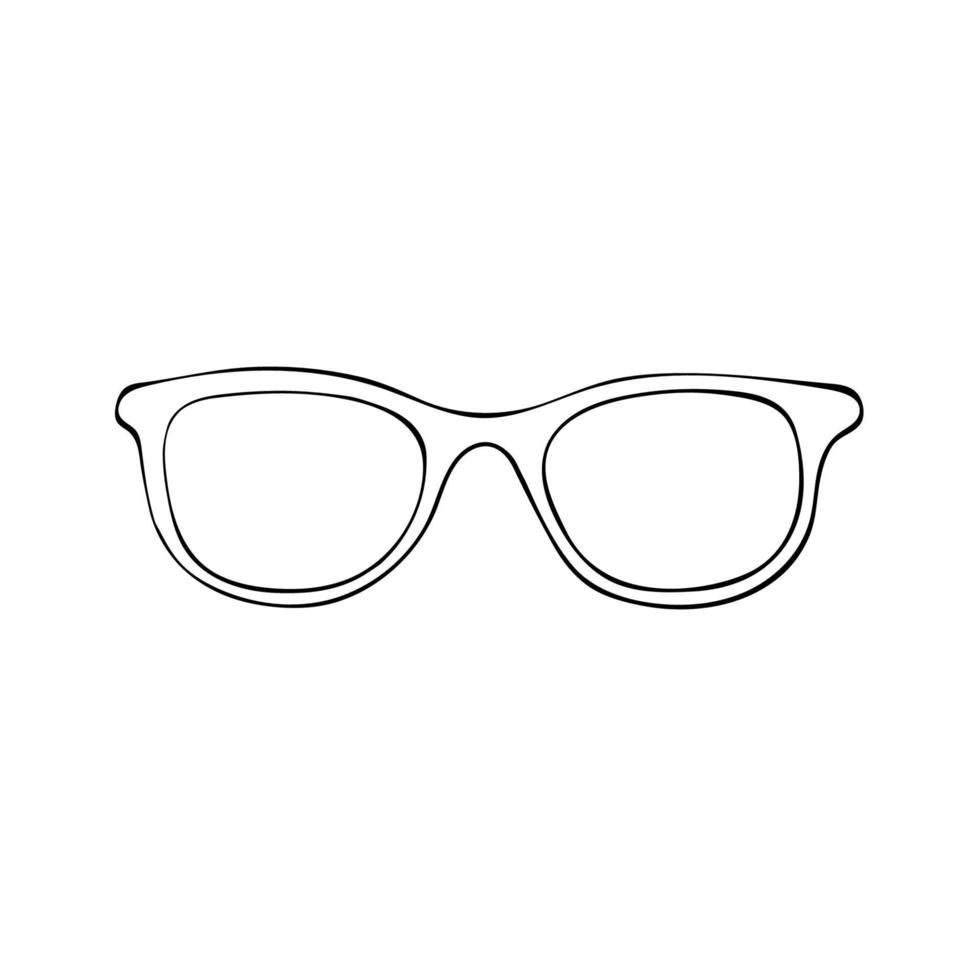 ilustración de gafas de bosquejo negro doodle vector