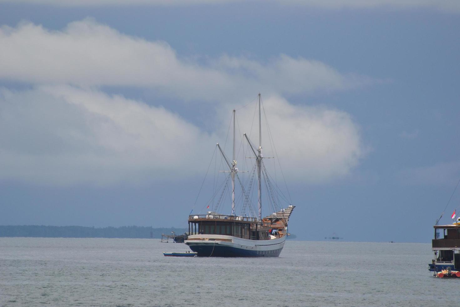 A cruiser ship mooring at the sea photo