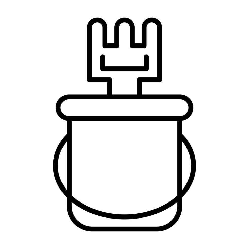 Sand Bucket Line Icon vector