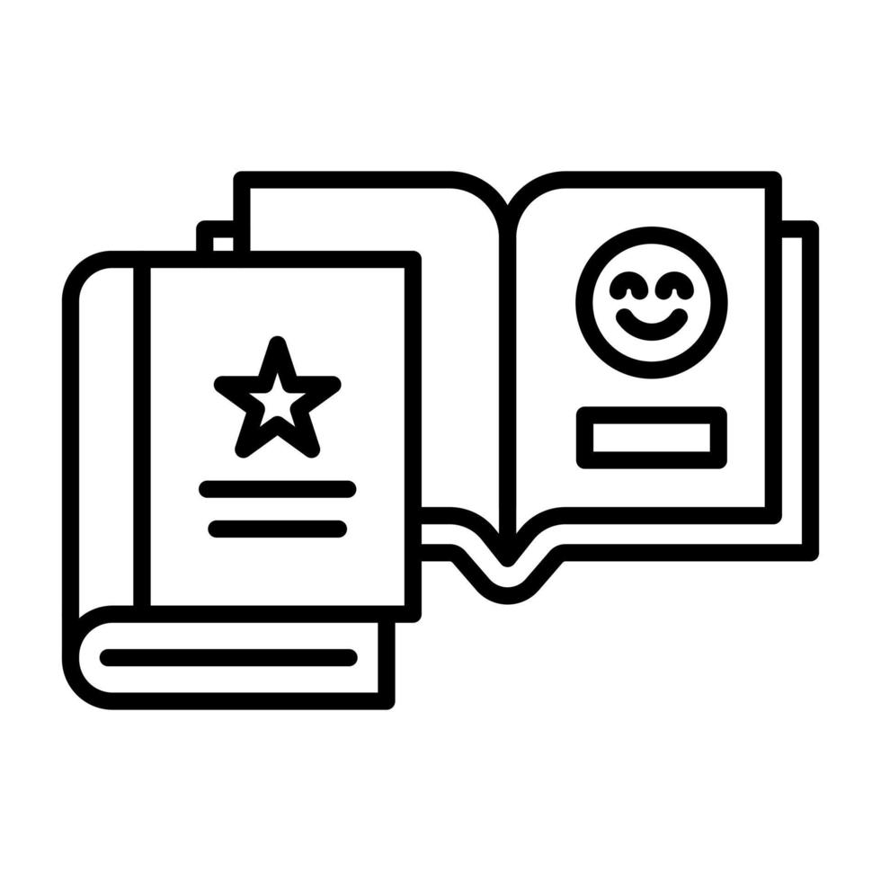 icono de línea de libros vector