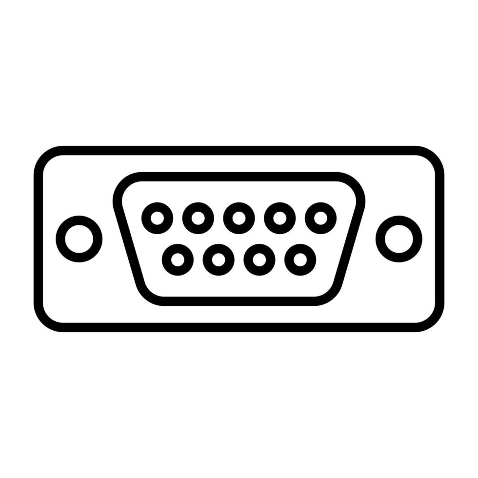Vga Port Line Icon vector