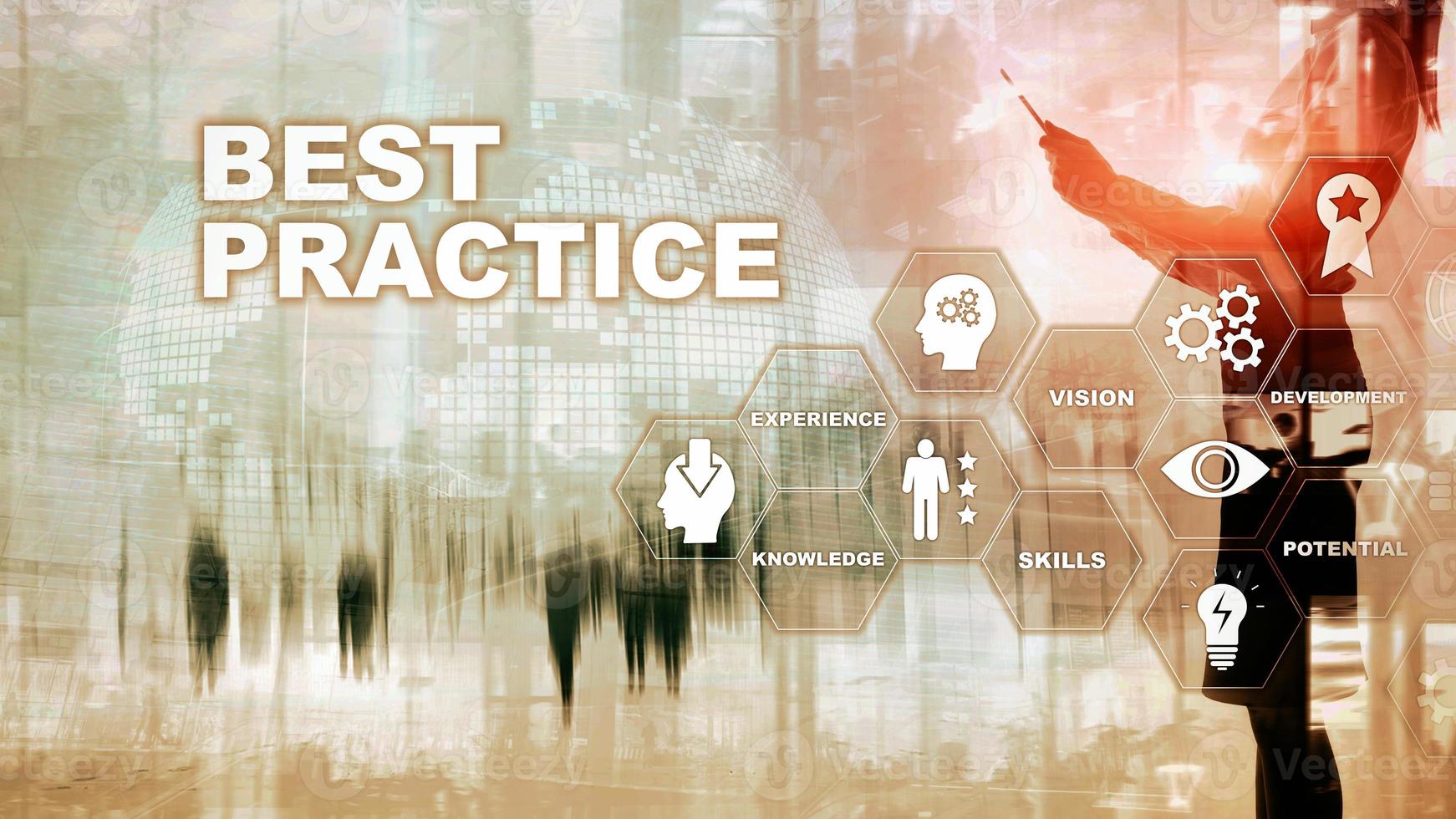 Best practice on virtual screen. Business, Technology, Internet and network concept photo