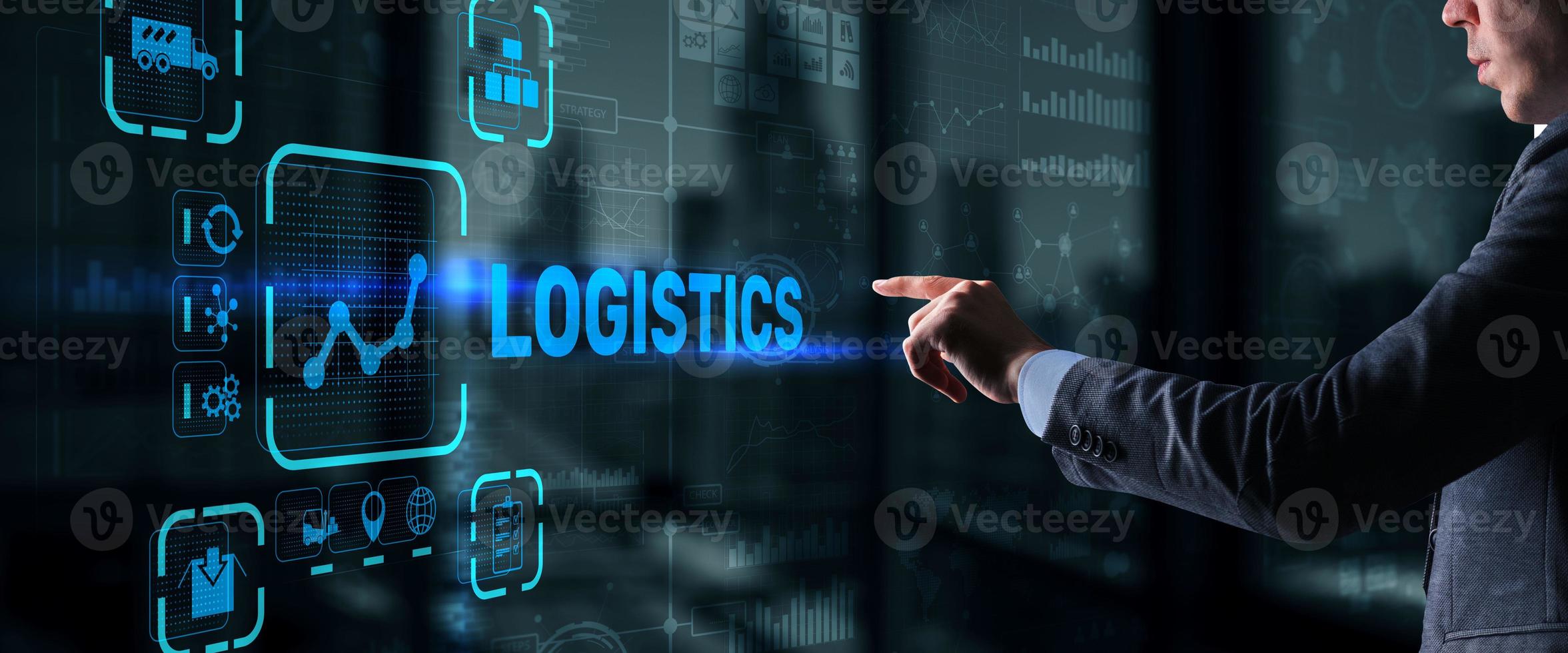 Logistic network distribution and transport concept. Goods delivery photo