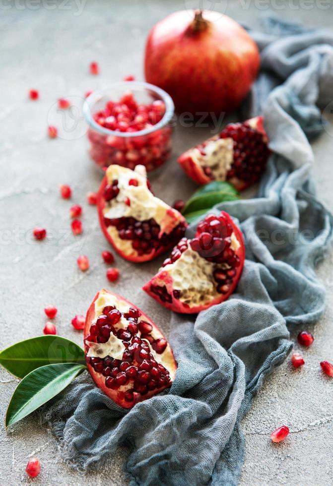 Ripe pomegranate fruits photo