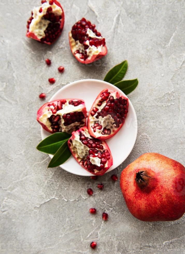 Ripe pomegranate fruits photo