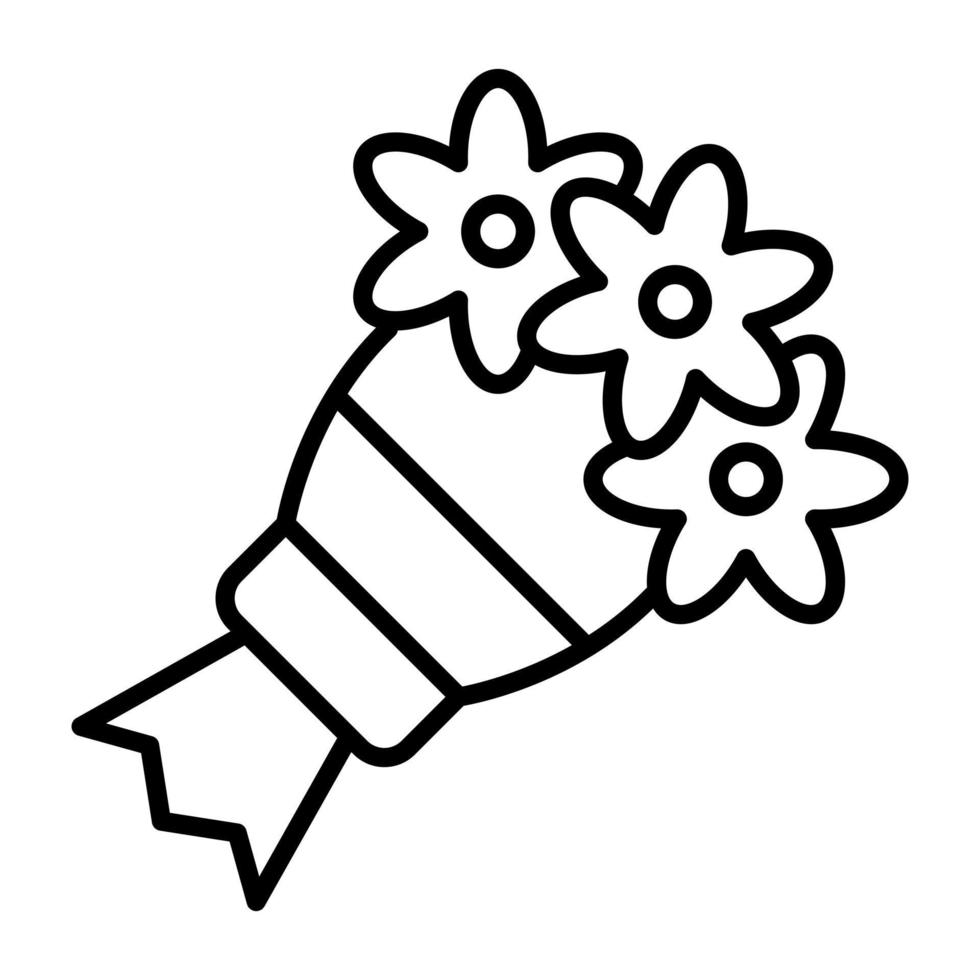 Flower Bouquet Line Icon vector