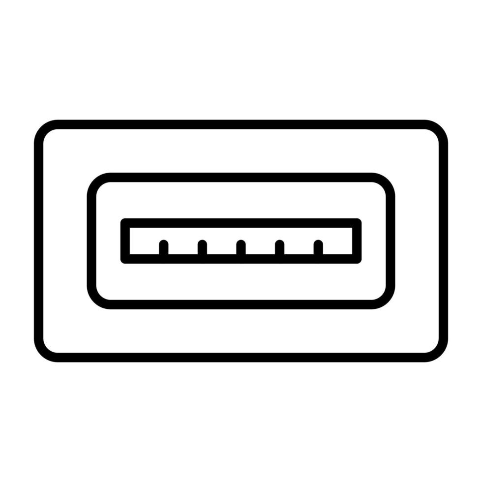 USB port Line Icon vector