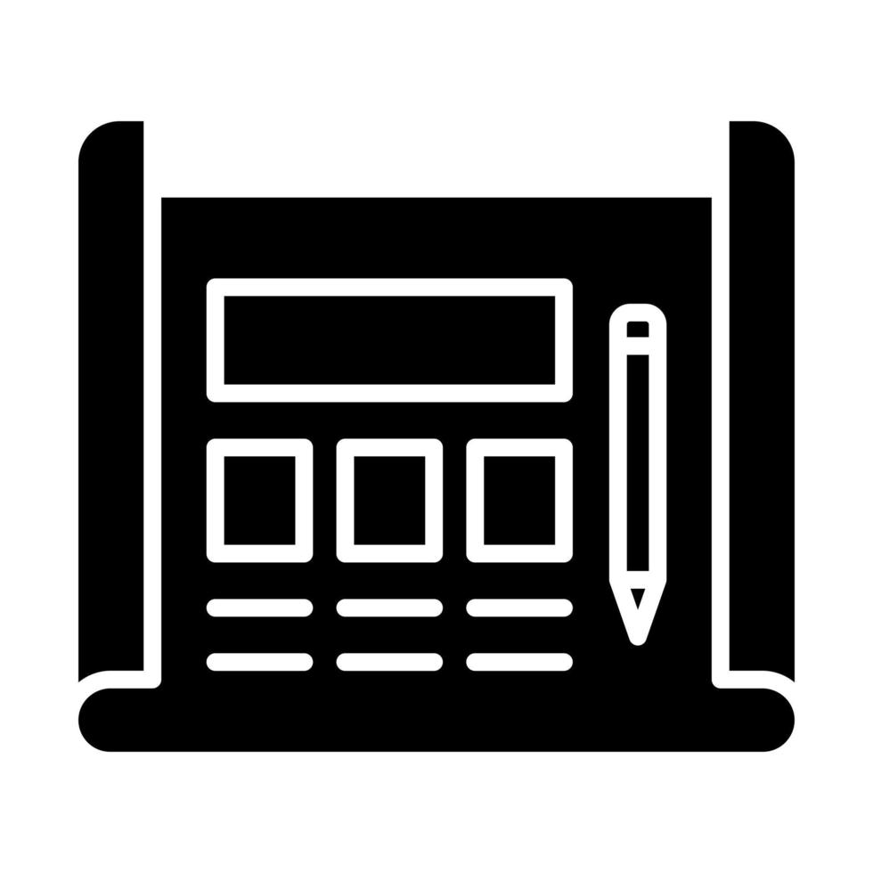 Blueprint Glyph Icon vector