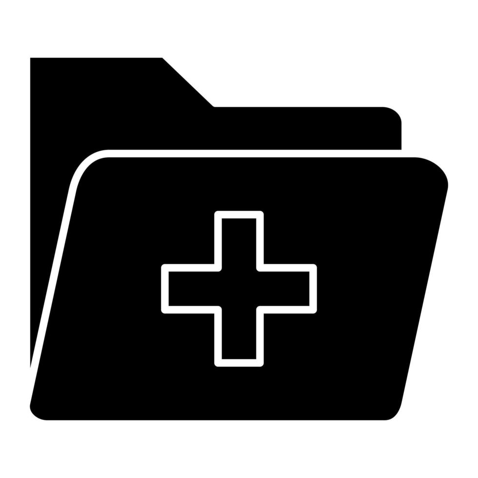 icono de glifo de carpeta médica vector