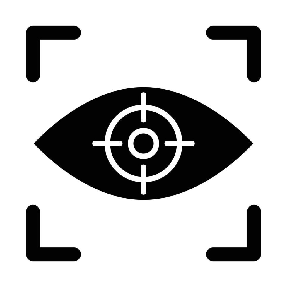 icono de glifo de enfoque de ojo vector