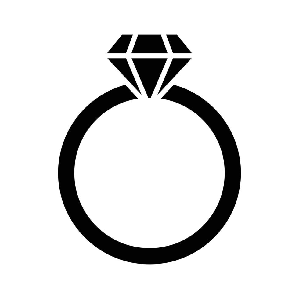 icono de glifo de anillo de diamantes vector