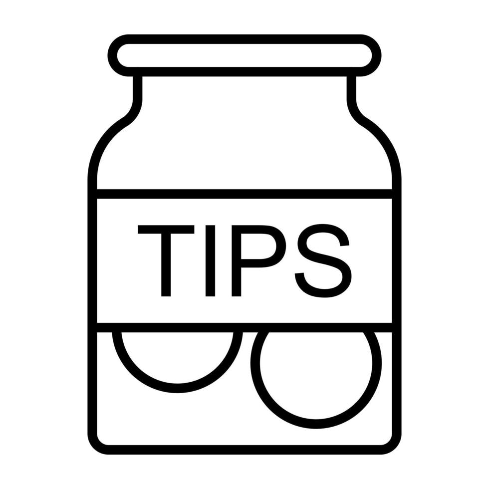 Tips Jar Line Icon vector