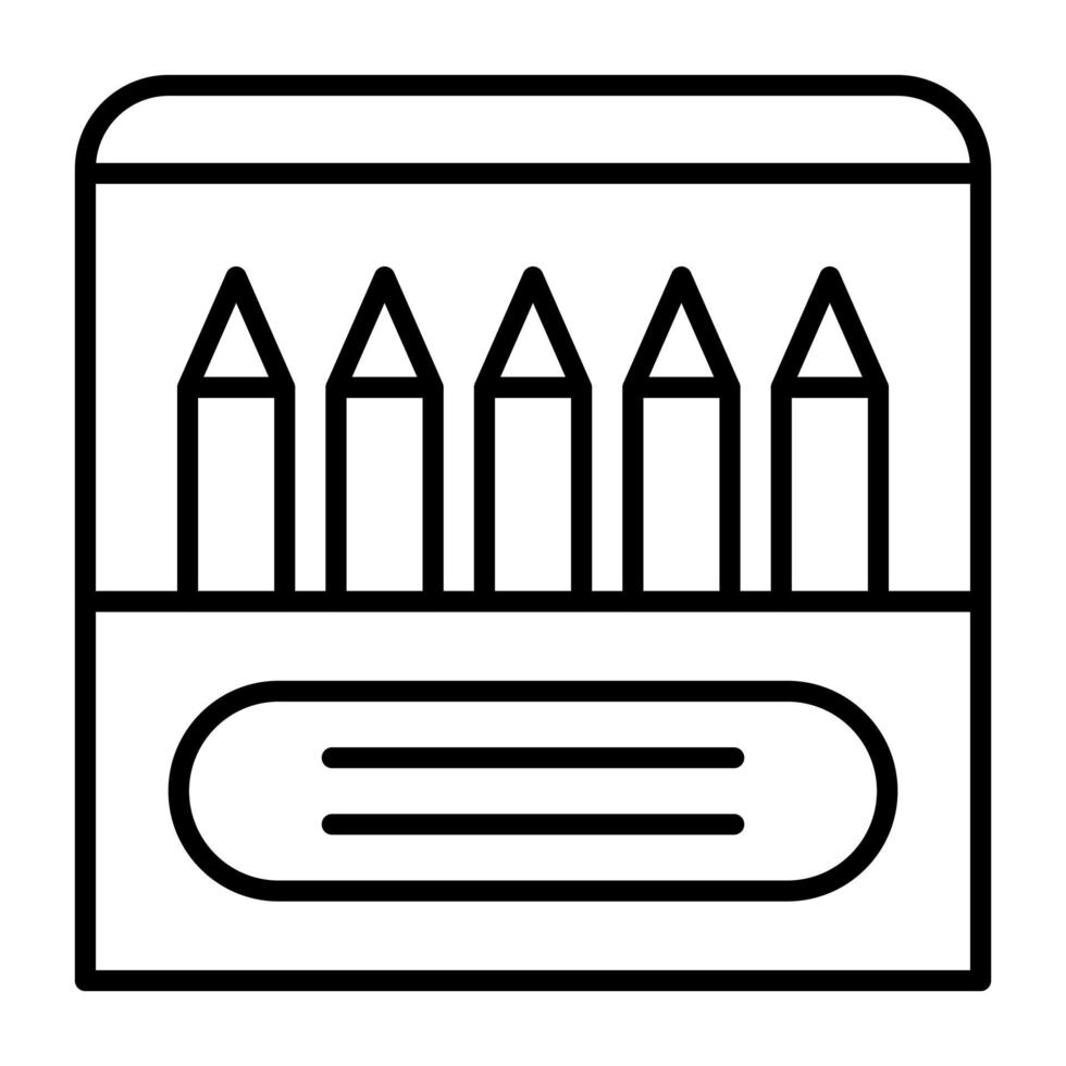 Crayons Line Icon vector