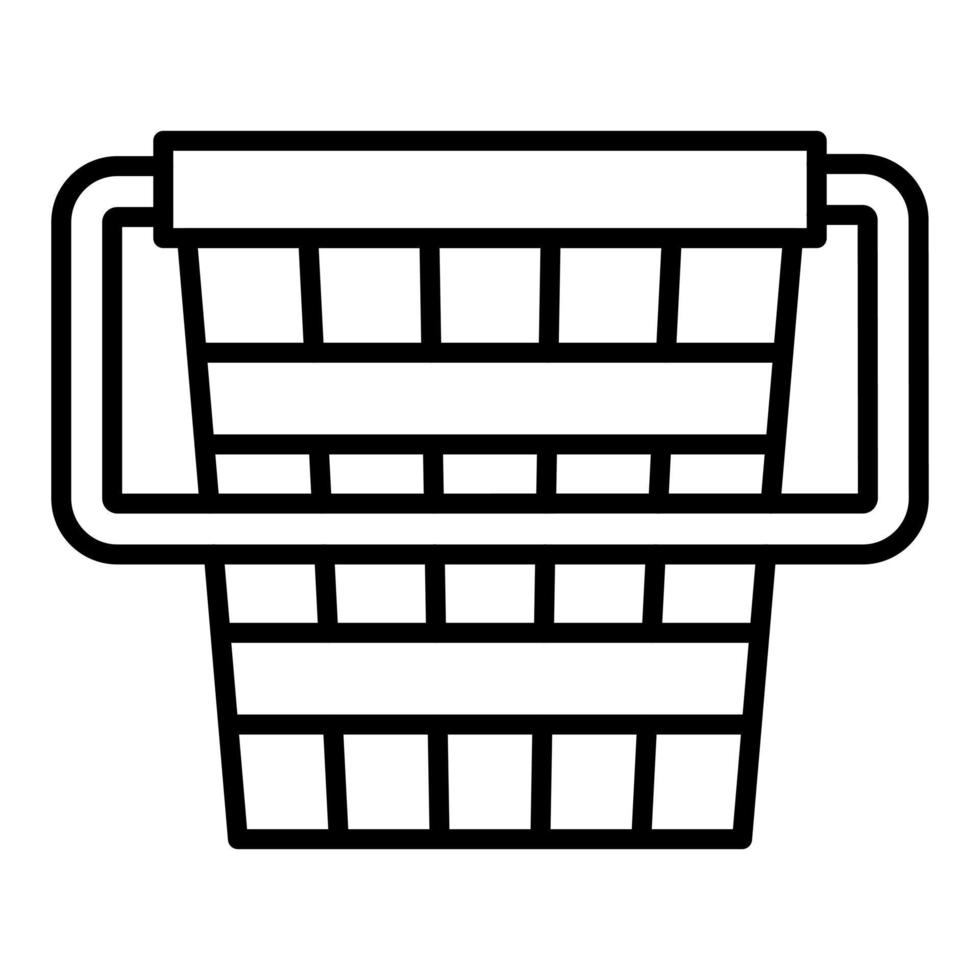 Wood Bucket Line Icon vector