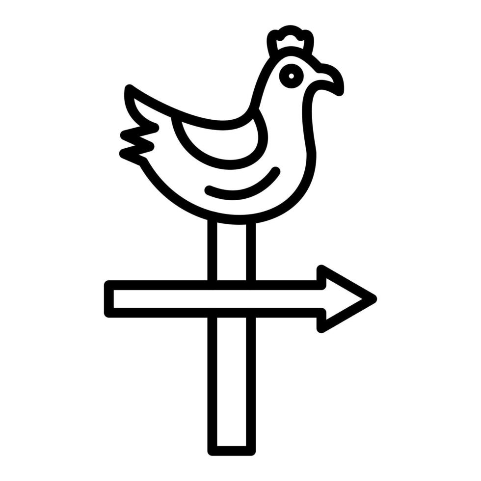 Weather Vane Line Icon vector