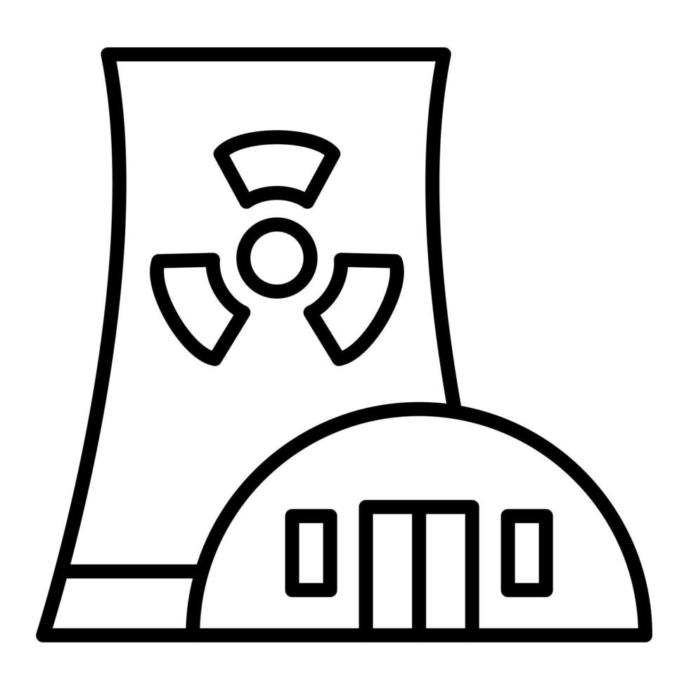 icono de línea nuclear vector