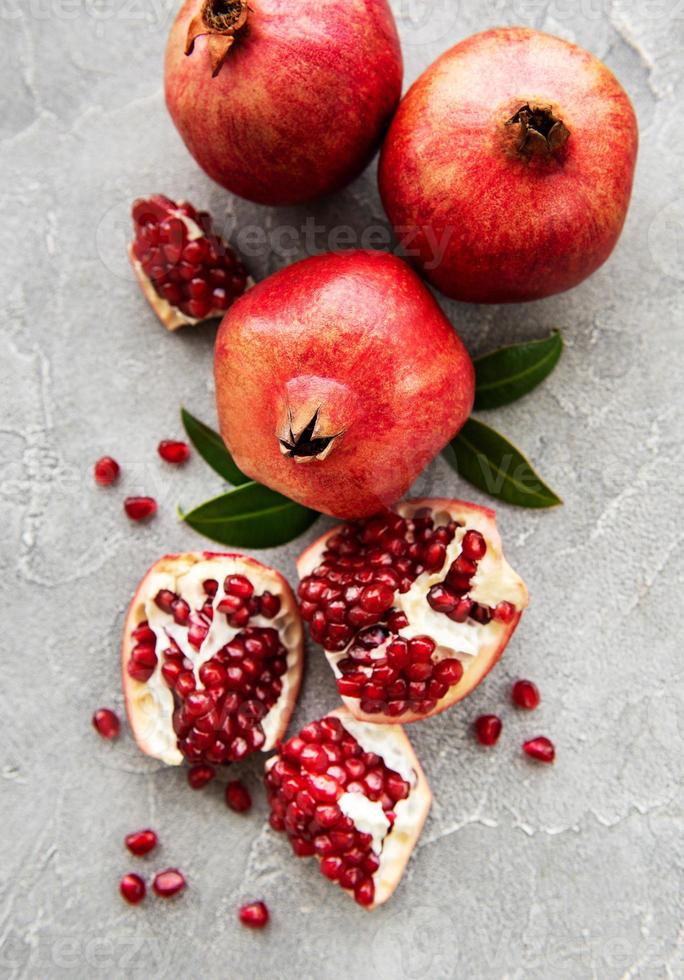 Ripe pomegranate fruits photo