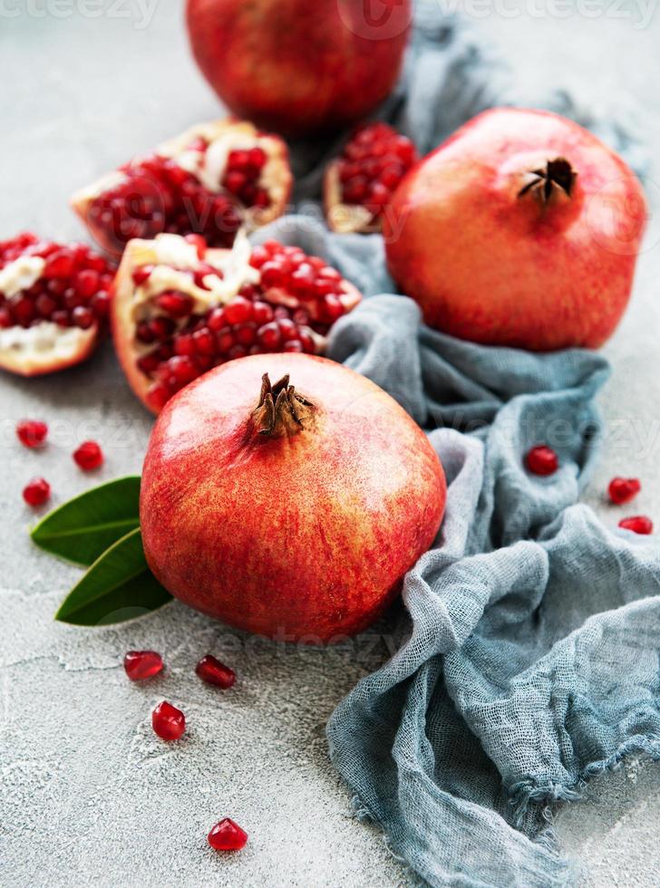 Ripe pomegranate fruits photo