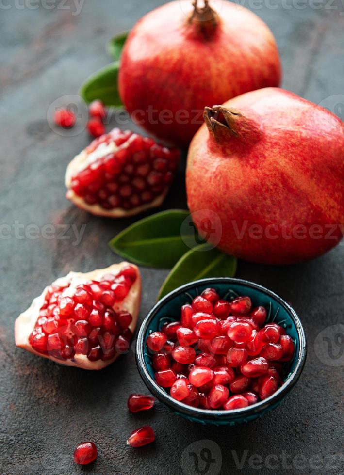 Ripe pomegranate fruits photo