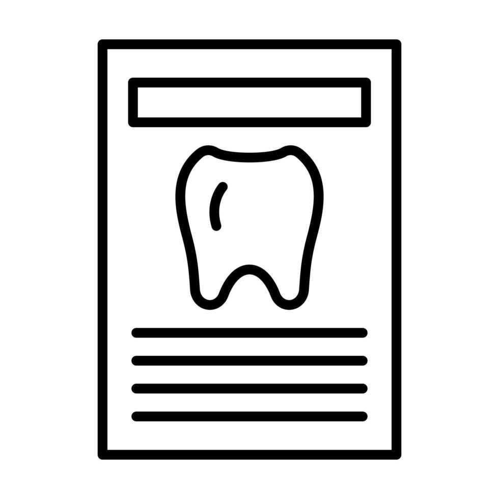 icono de línea de análisis de dientes vector