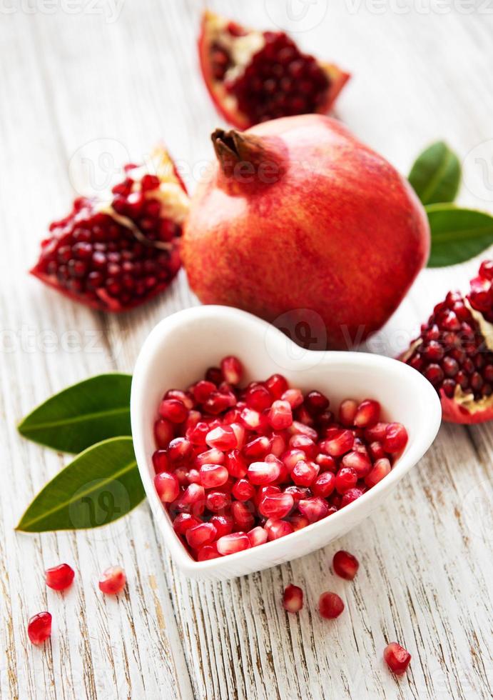 Ripe pomegranate fruits photo