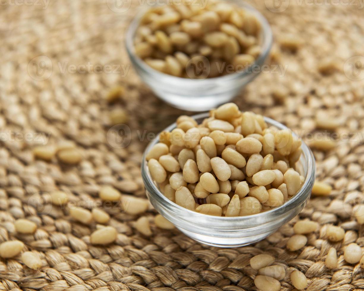 Pine nuts on a table photo