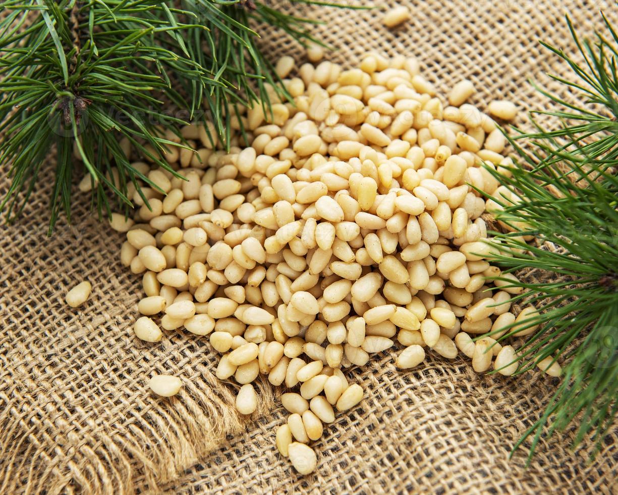 Pine nuts on a table photo