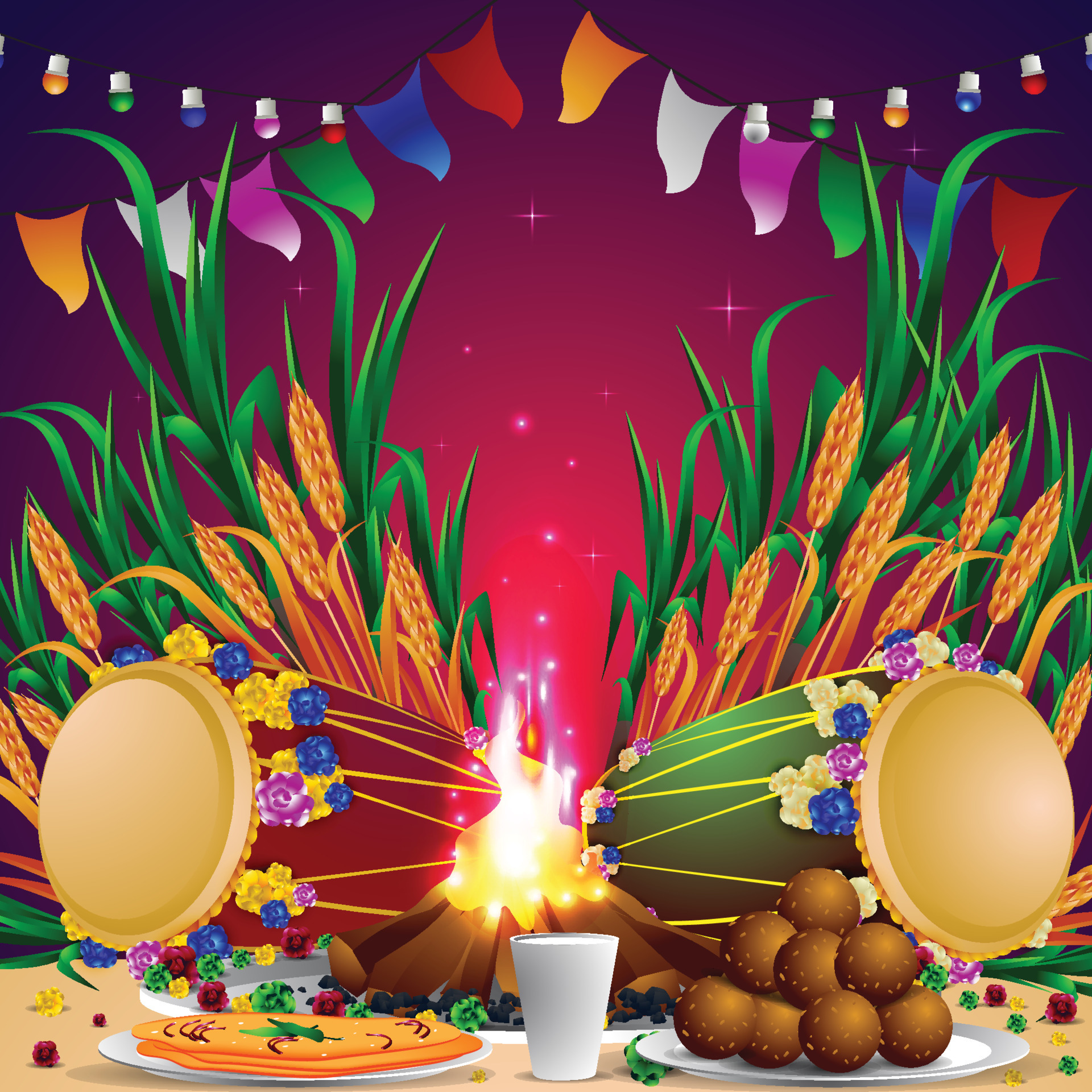 Lohri Festival Background Concept 4577068 Vector Art at Vecteezy