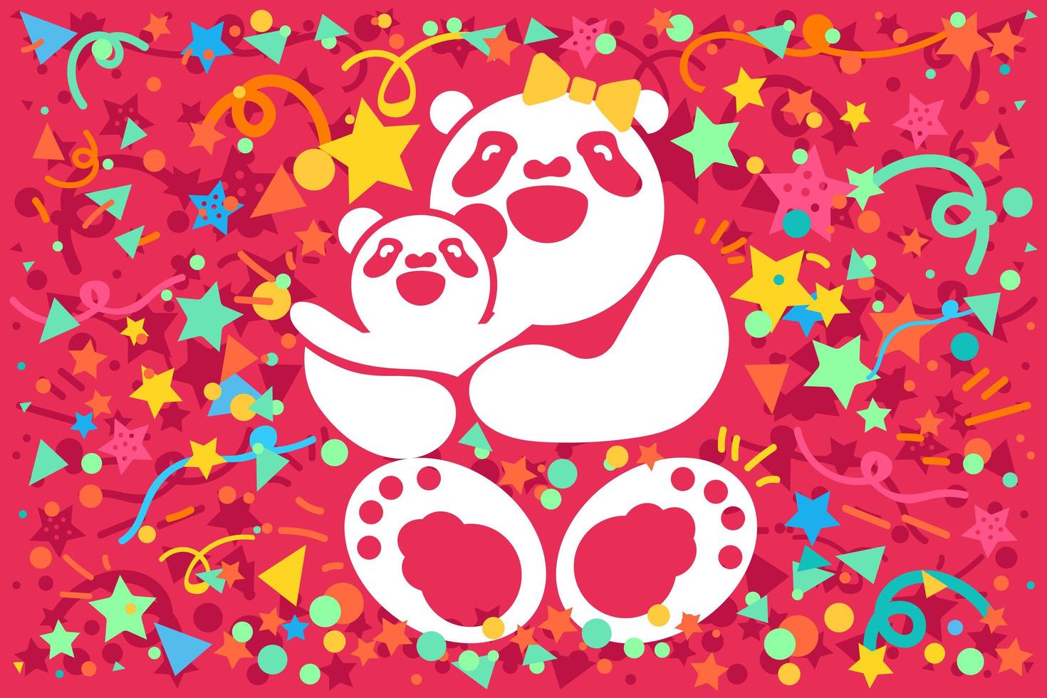 Mother's Day With Bear Family vector
