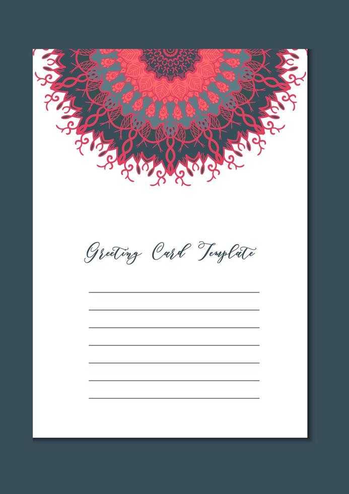 Mandala oriental template card vector