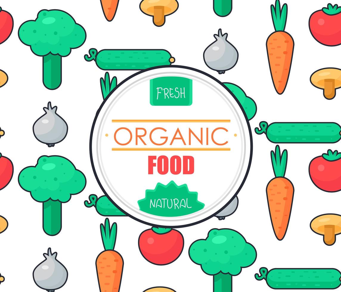 Fresh Vegetable Badge vector