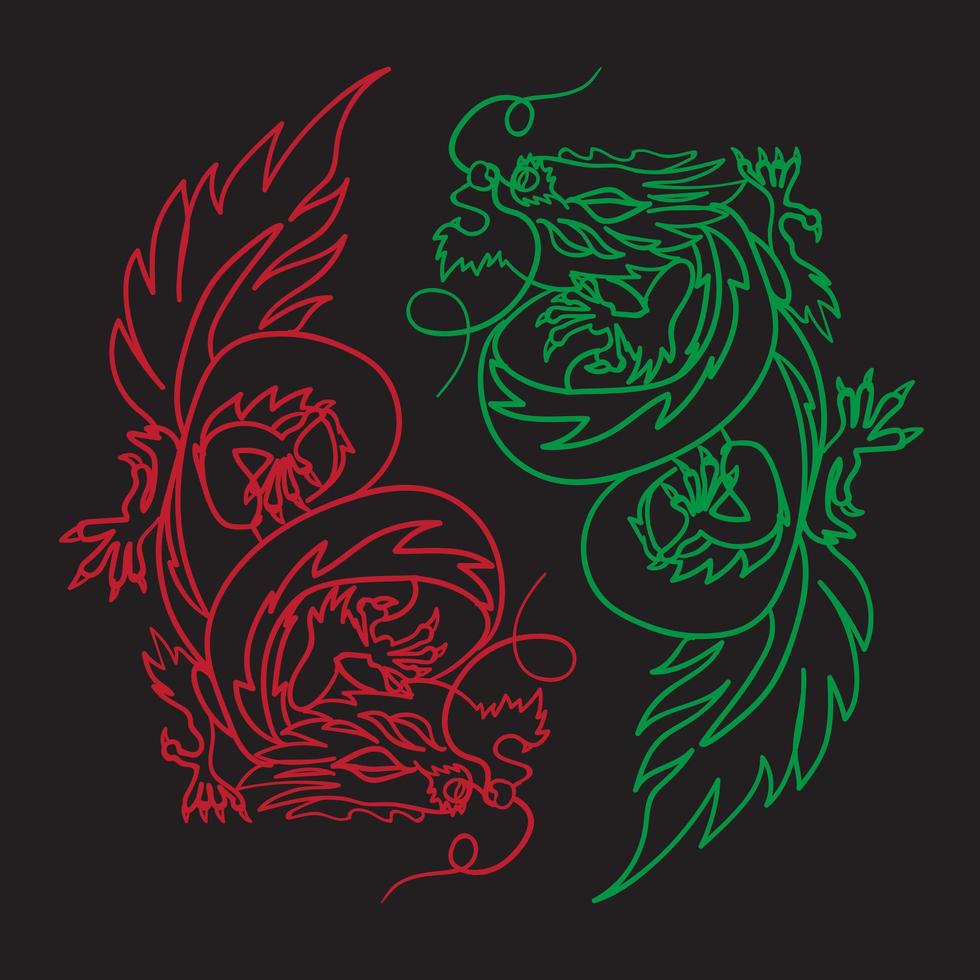 Chinese Dragon Oriental Feng Shui vector