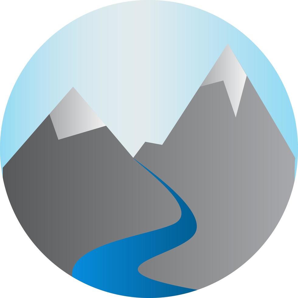 montaña, río, salvaje, naturaleza, escénico, paisaje, vector