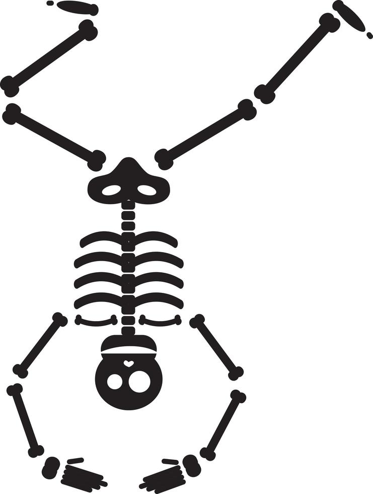 Ilustración de vector de esqueleto de halloween feliz