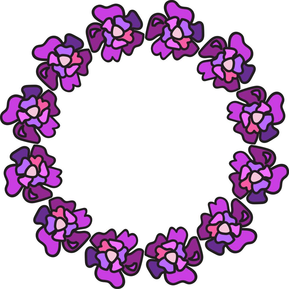 Carnation aromatic flower lined in round vector