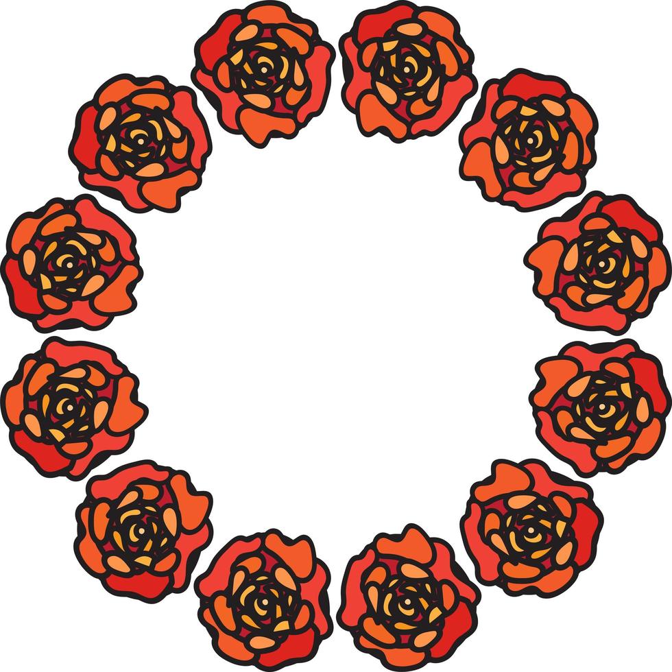 flor aromática de clavel forrada en vector redondo