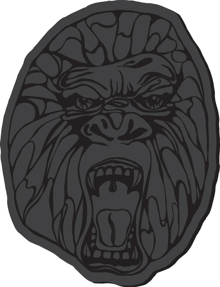 Growling gorilla tattoo vector art