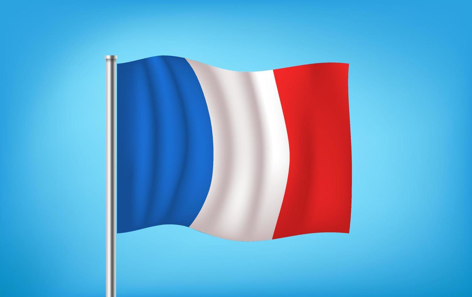 Waving french flag vector illustration