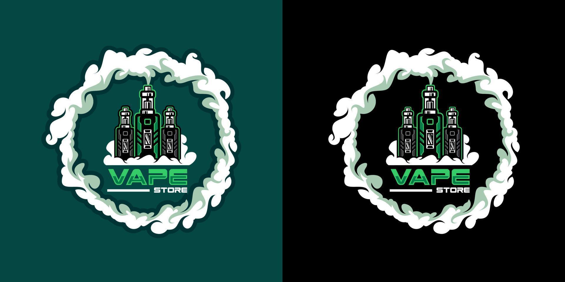 logotipo de la tienda de vape vector