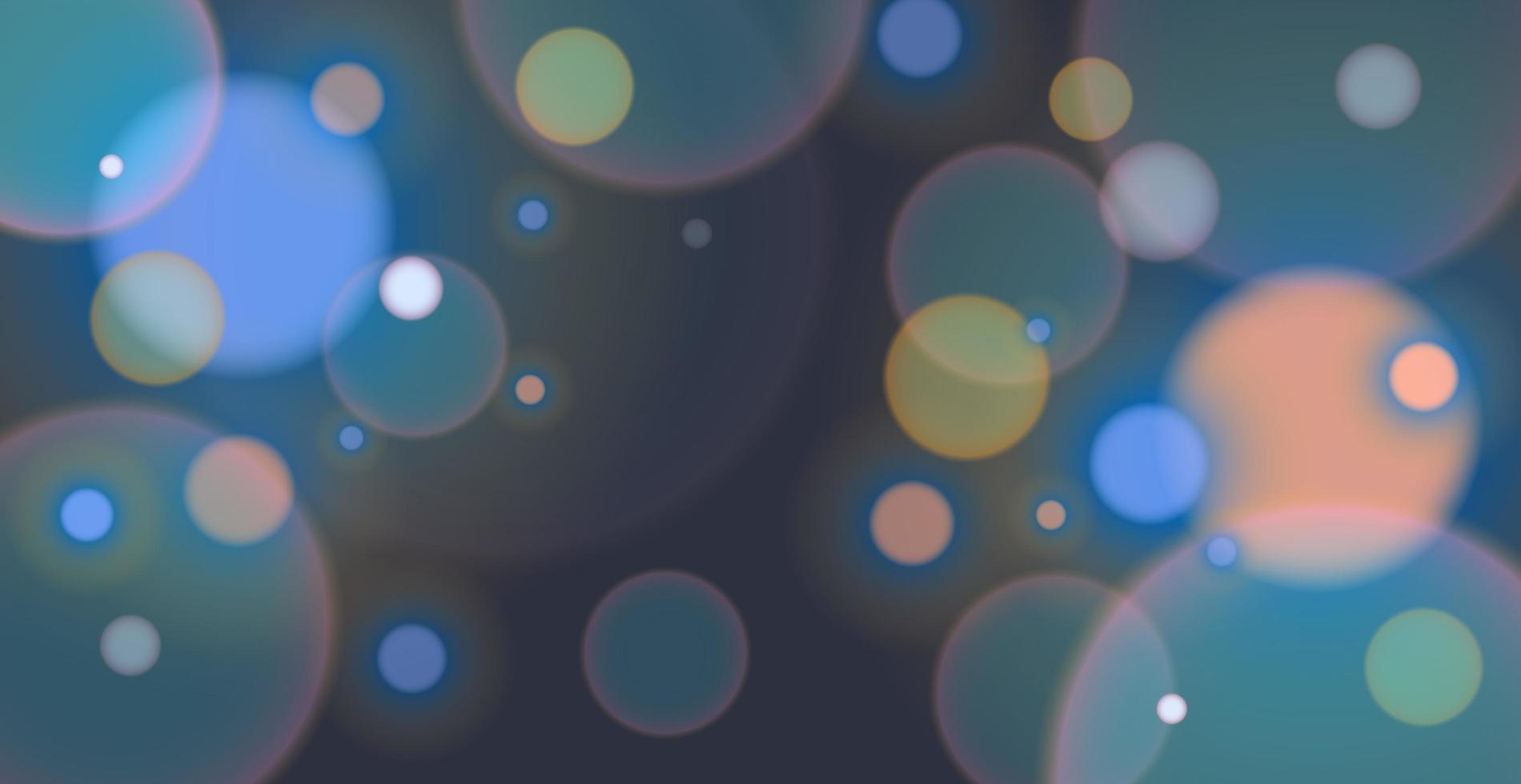 Abstract multicolored bokeh background with defocused circles and glitter. Decoration element for Christmas and New Year holidays, greeting cards, web banners, posters - Vector
