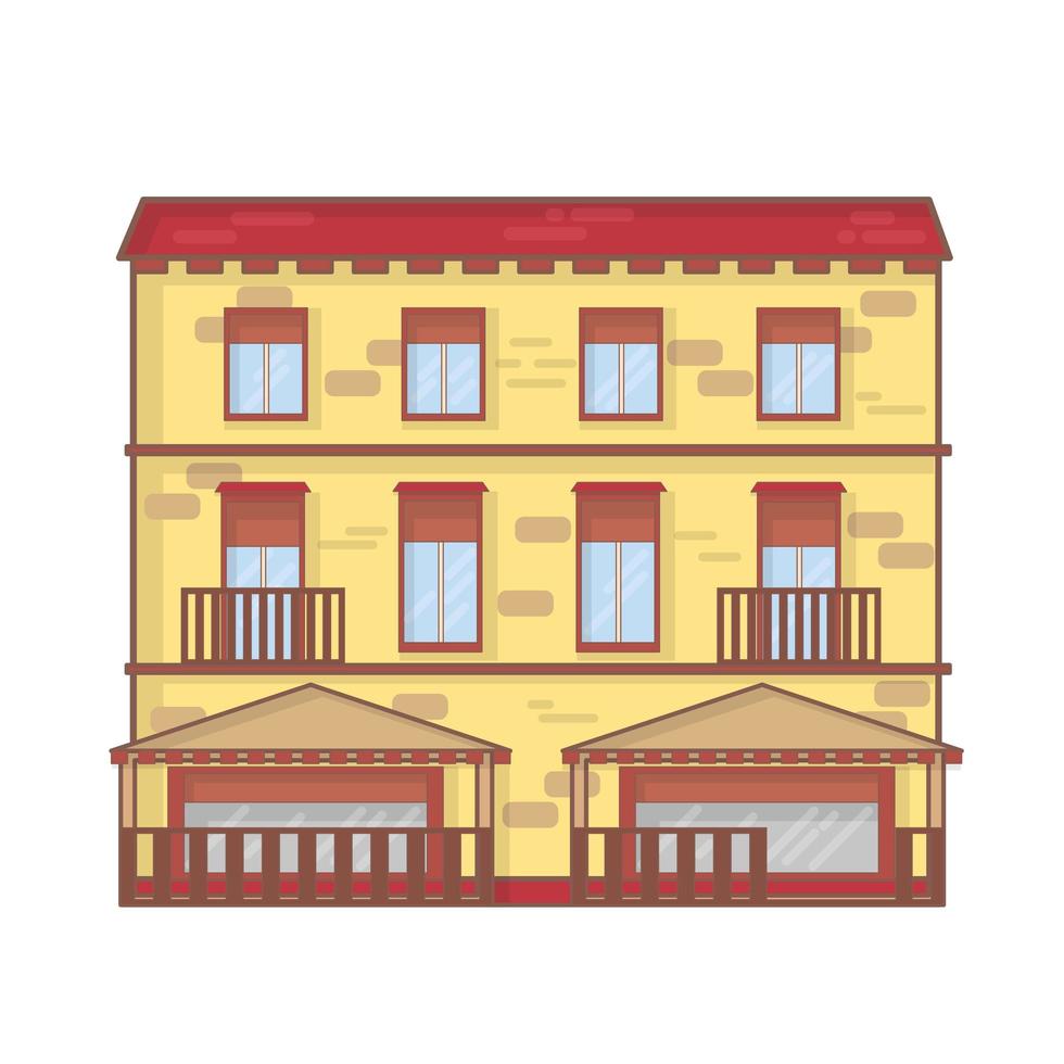 House architecture outline vector illustration. architecture line art concept