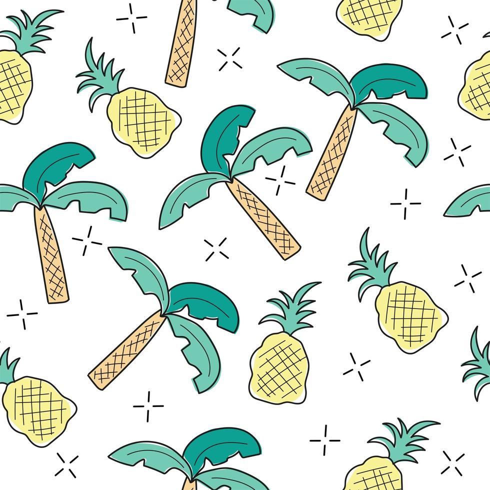 Creative art seamless endless repeating pattern texture with tropical elements vector