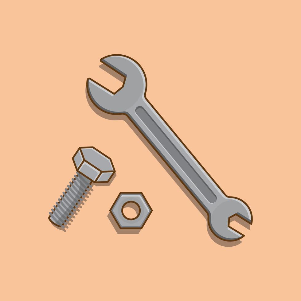 Wrench bolts and nuts illustration vector