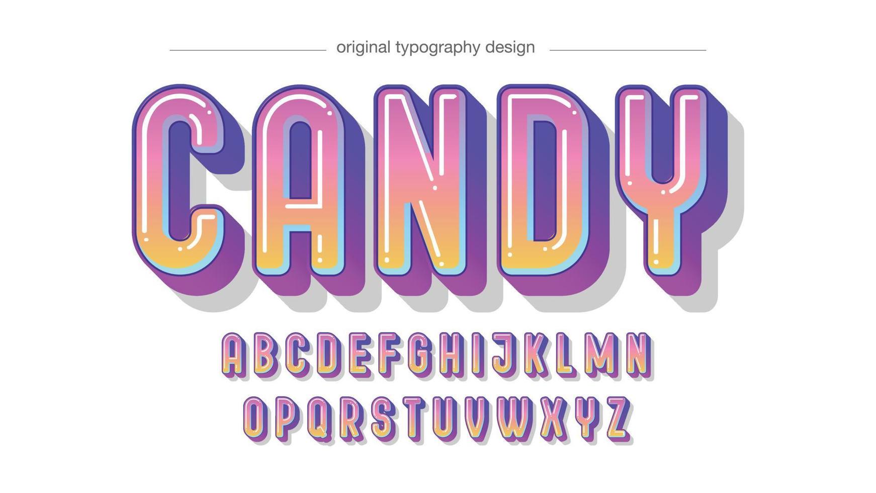 neon gradient rounded uppercase cartoon typography 4578094 Vector Art ...