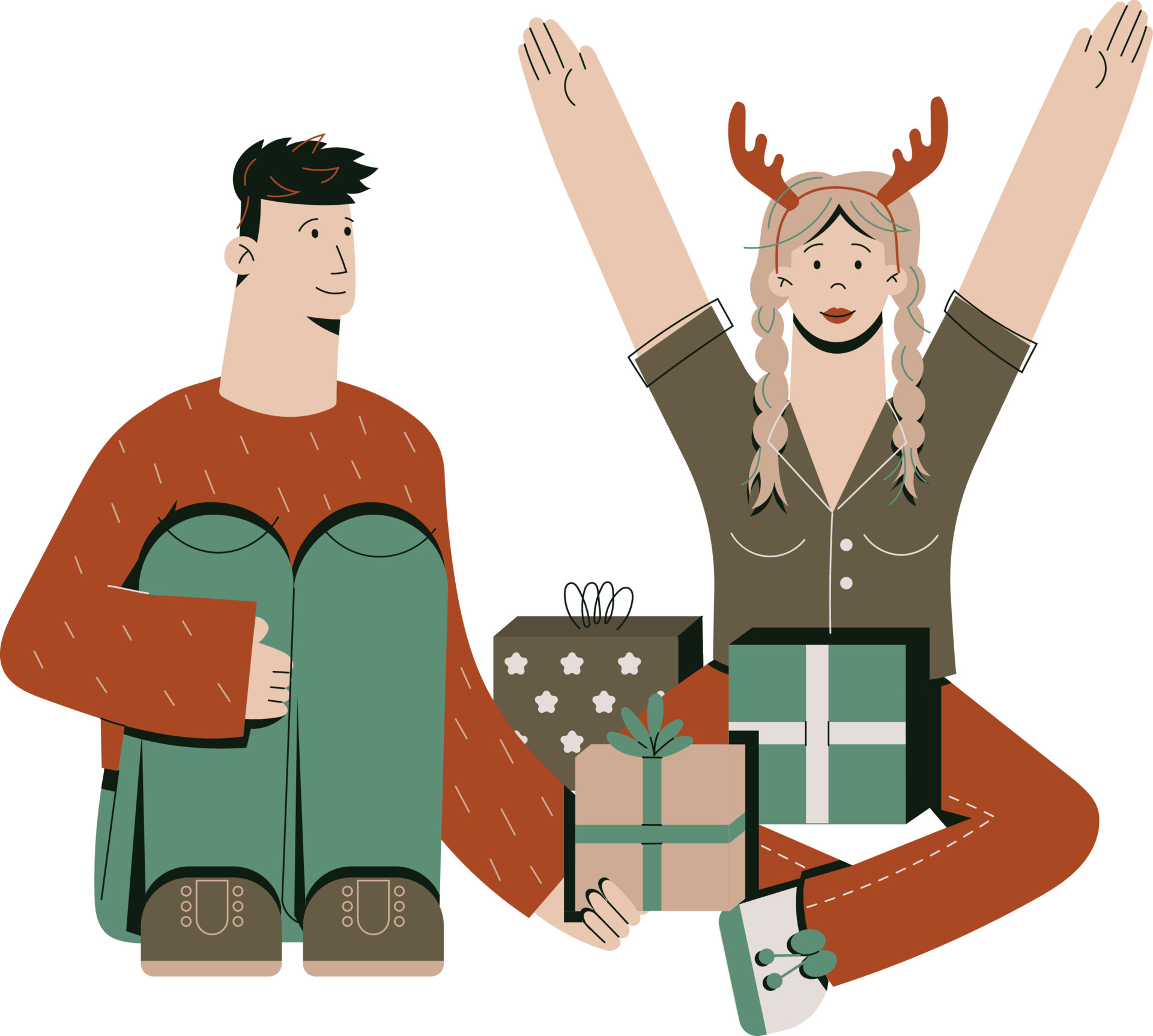 open new year gifts 4578127 Vector Art at Vecteezy