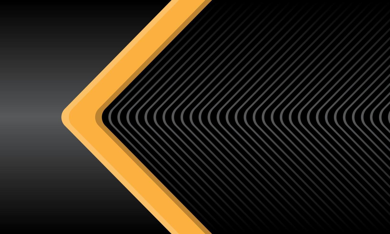 Abstract yellow grey black metallic line pattern arrow direction design modern futuristic background vector