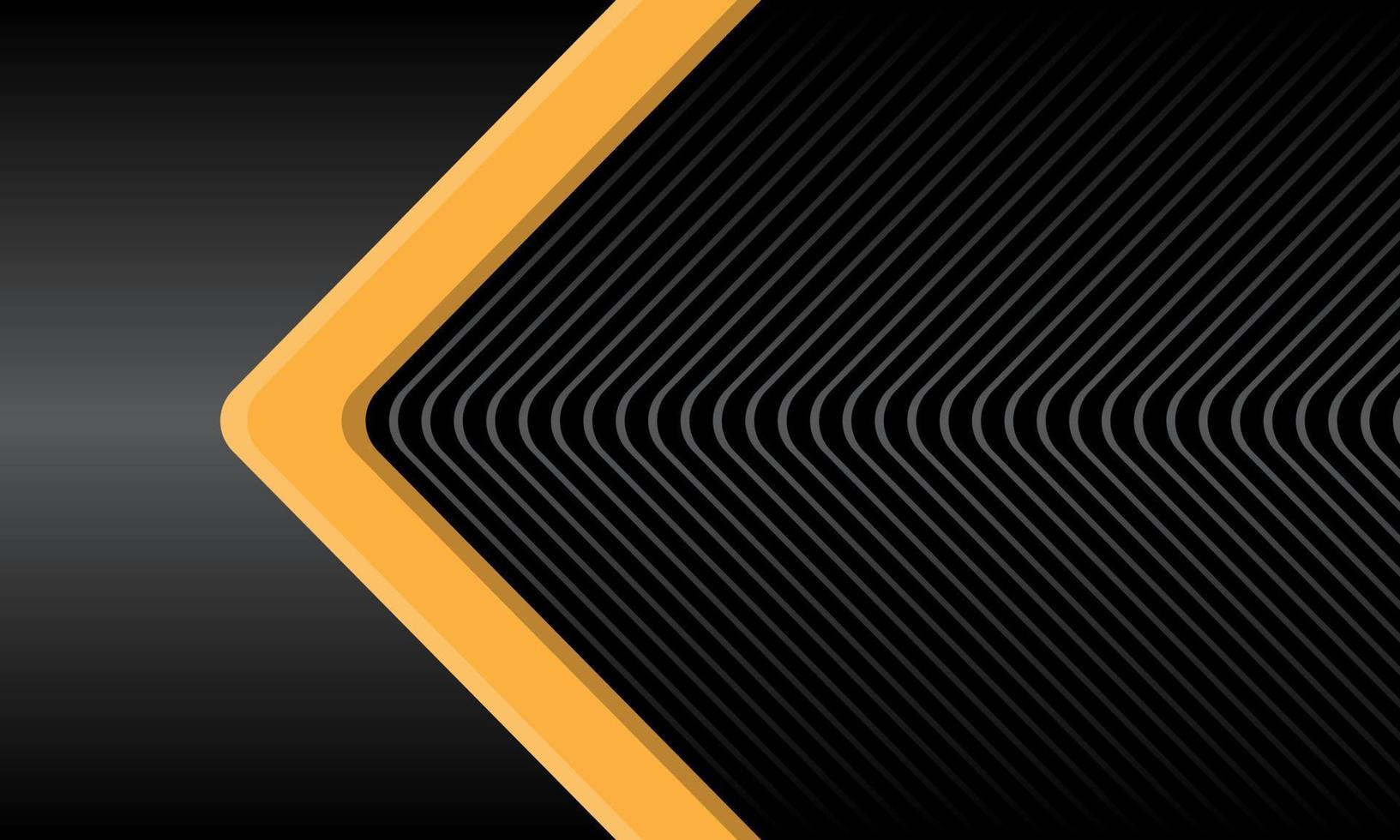 Abstract yellow grey black metallic line pattern arrow direction design modern futuristic background vector