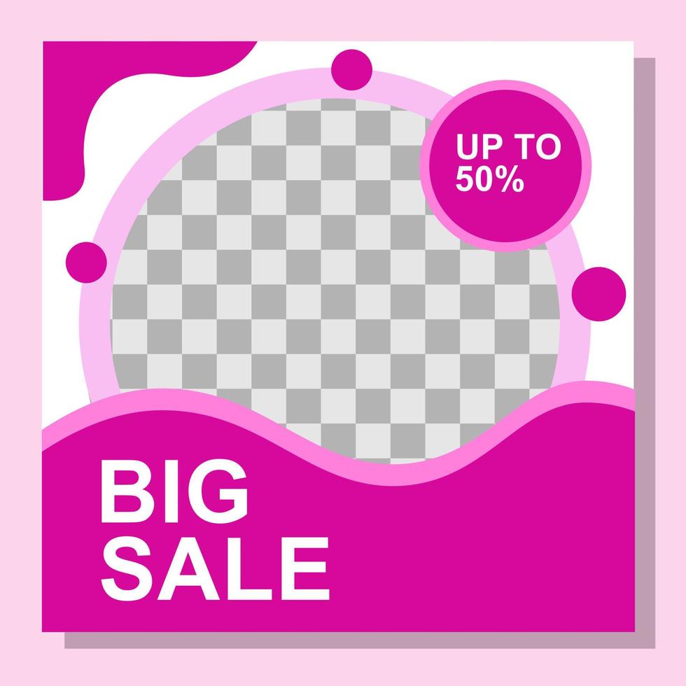 pink color feed template design for social media. vector