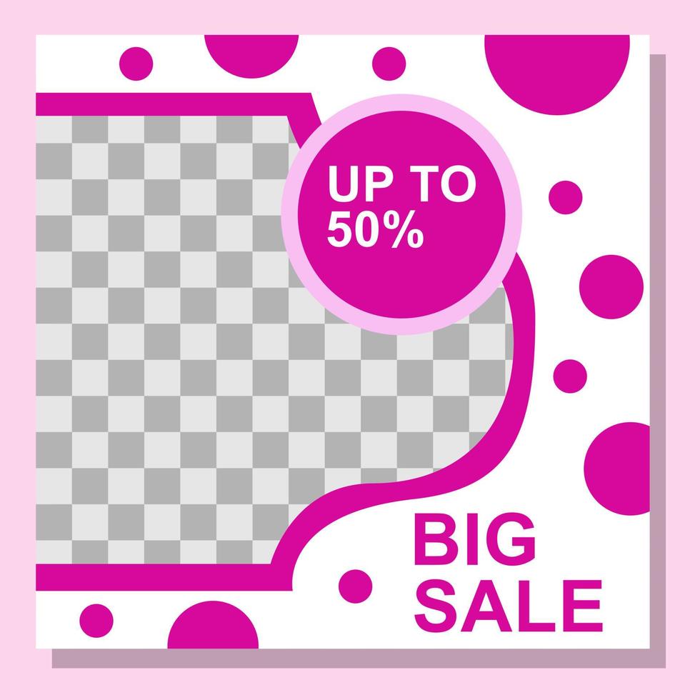 pink color feed template design for social media. vector