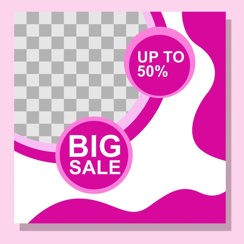 pink color feed template design for social media. vector